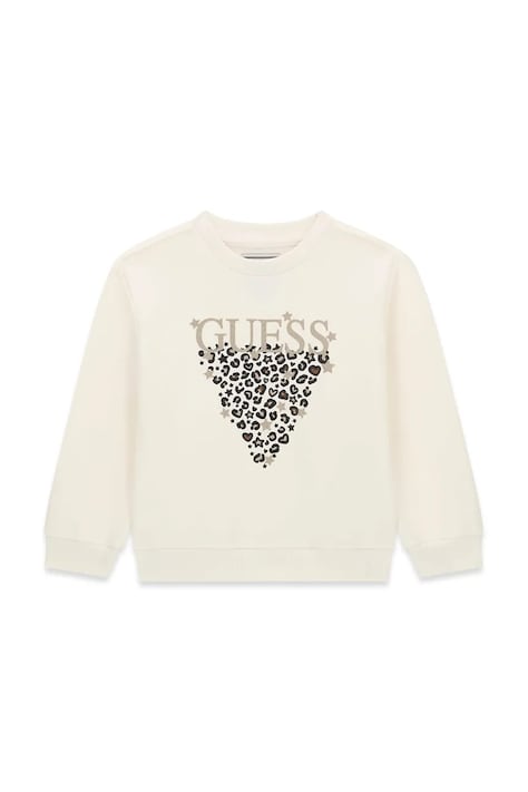 Guess Bluza dziecięca bawełniana beżowa K6BQ01 K5893