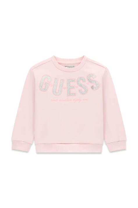 Guess Bluza dziecięca bawełniana różowa K6BQ01 K5893