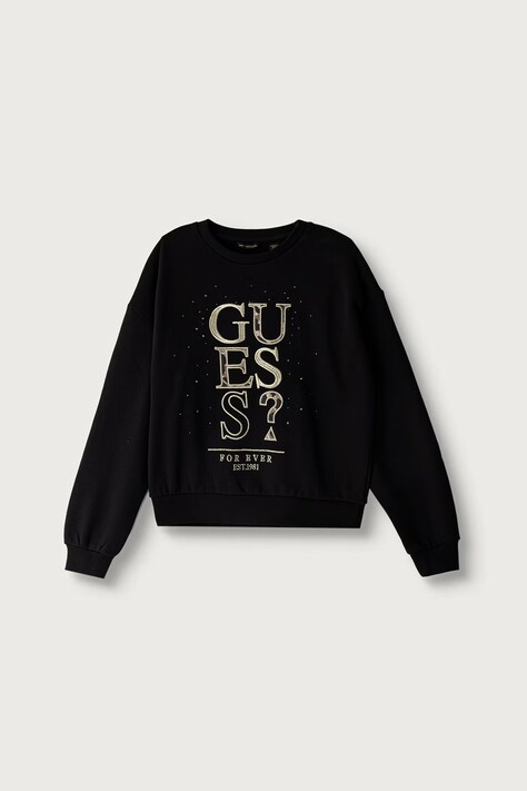 Guess mikina detská bavlnená čierna J6BQ07 K6093