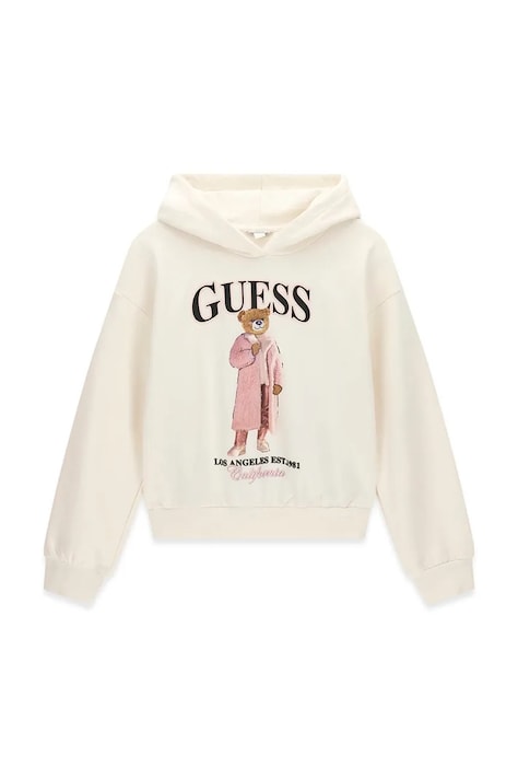 Guess Kapucnis melegítőfelső gyerek pamut bézs J6BQ03 K6086