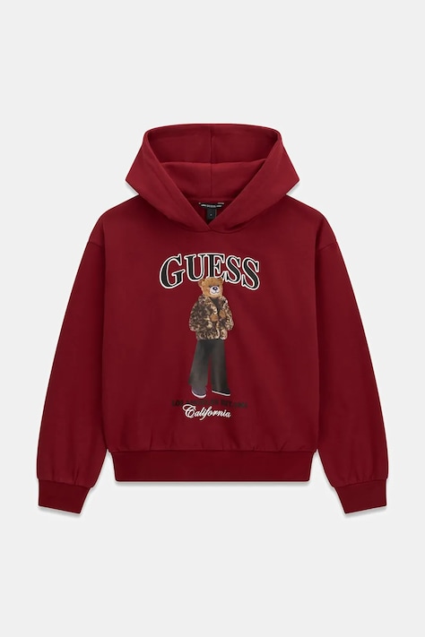 Guess Kapucnis melegítőfelső gyerek pamut burgundia J6BQ03 K6086