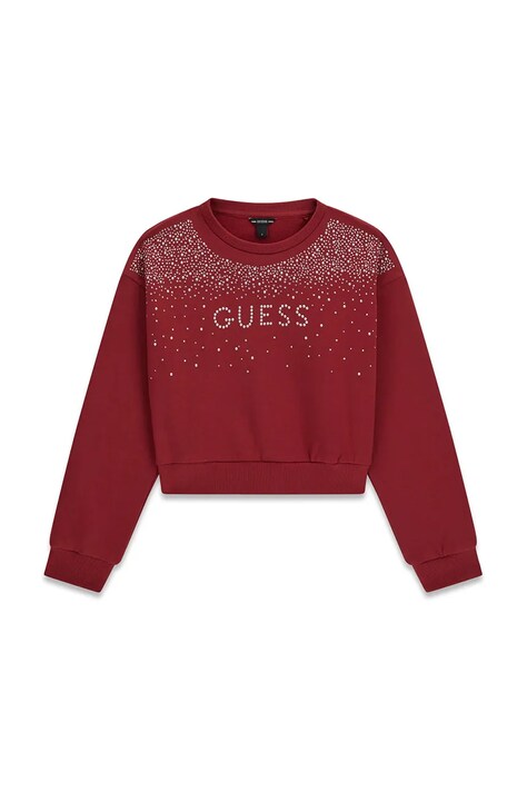 Guess Bluza dziecięca bawełniana bordowa J6BQ02 K6084