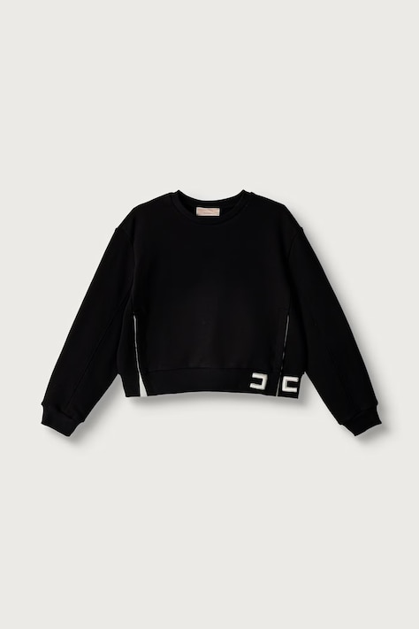 Elisabetta Franchi Bluza oversize dziecięca bawełniana czarna EFFE181.C.FF017