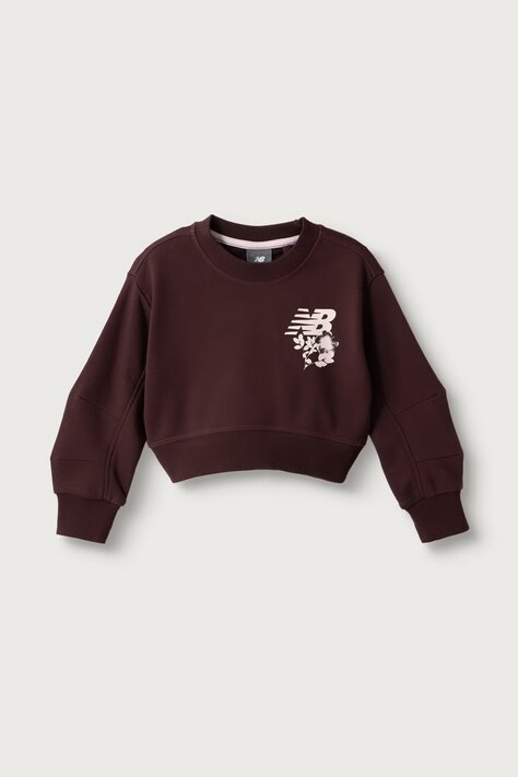 New Balance Bluza dziecięca z bawełną fioletowa YT62R062