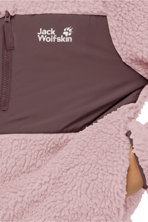 Jack Wolfskin Μπλούζα με κουκούλα και κουμπιά παιδική φλις ICE CURL ροζ 1609232