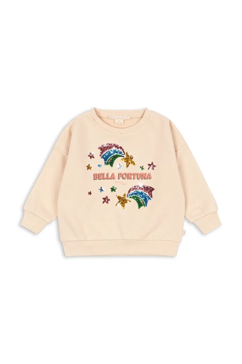 Konges Sløjd felpa per bambini con cotone LOU SEQUIN SWEAT SHIRT GOTS beige KS106104