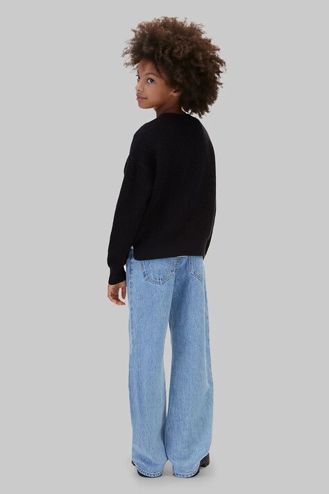 Calvin Klein Jeans Sweter dziecięcy bawełniany czarny LVCKFJF08G