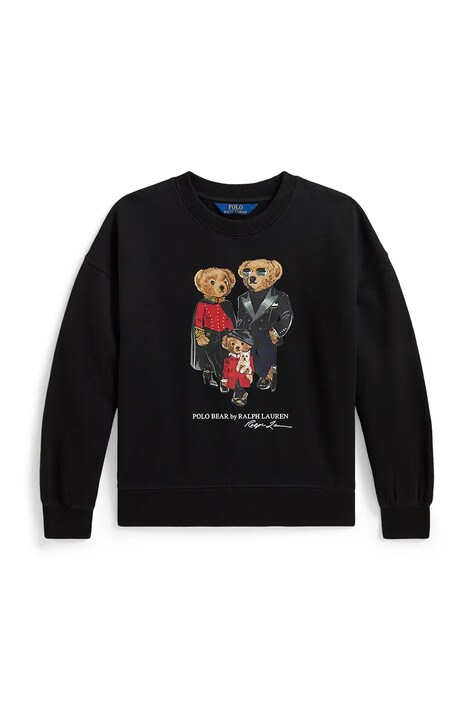 Polo Ralph Lauren Dukserica za djecu s pamukom crna 313B31542001