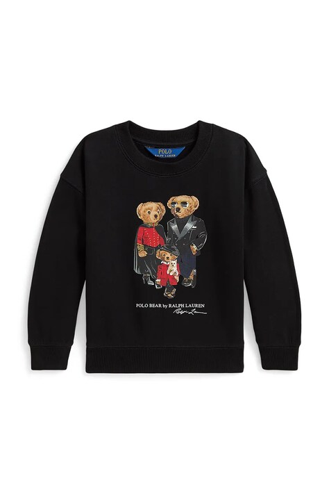 Polo Ralph Lauren Dukserica za djecu s pamukom crna 312B31542001