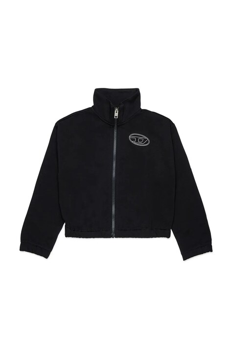 Diesel bluza rozpinana dziecięca z bawełną SALILA SWEAT-SHIRT czarna J02916