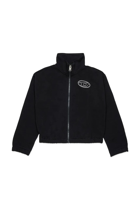 Diesel bluza rozpinana dziecięca z bawełną SALILA SWEAT-SHIRT czarna J02916