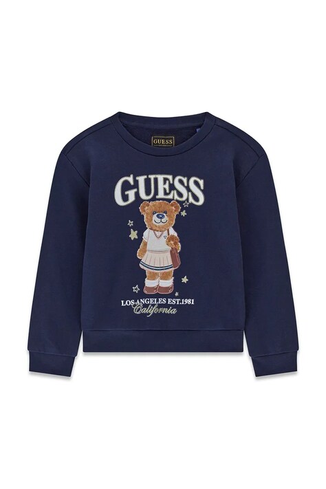 Guess bluza dziecięca bawełniana granatowa K6YQ05 K4422