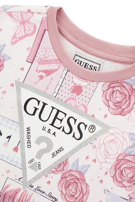 Guess кофта дитяча бавовняна — AW26-BLGZZ4, рожевий — фото 3