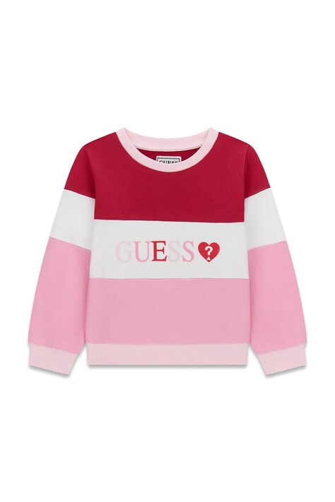 Guess bluza dziecięca bawełniana różowa K6YQ01 K3836