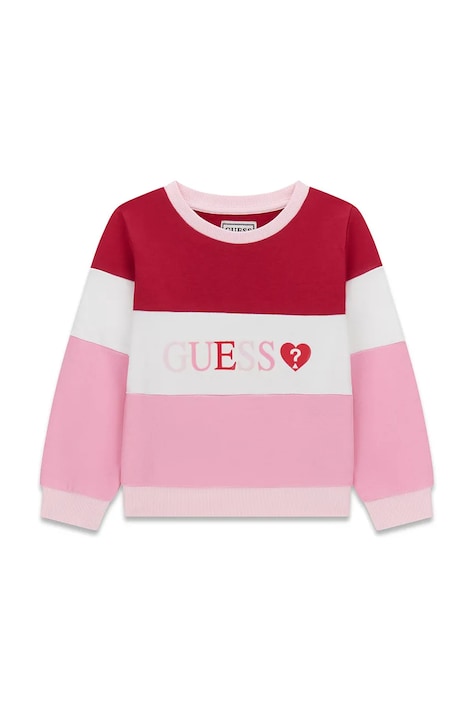 Guess bluza dziecięca bawełniana różowa K6YQ01 K3836