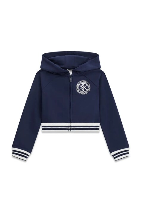 Guess bluza rozpinana z kapturem dziecięca bawełniana granatowa J6YQ08 K3906