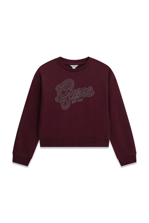 Guess bluza dziecięca bawełniana bordowa J6YQ05 K3899