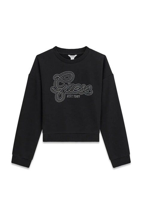 Guess bluza dziecięca bawełniana czarna J6YQ05 K3899