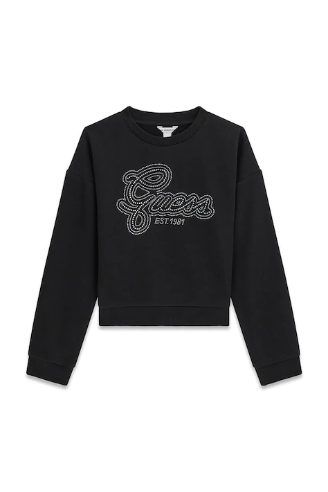 Guess bluza dziecięca bawełniana czarna J6YQ05 K3899