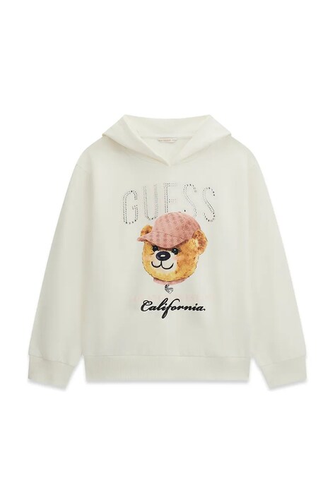 Guess кофта з капюшоном дитяча бавовняна — AW26-BLGZZG, білий — фото 2