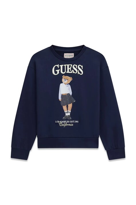 Guess bluza dziecięca bawełniana granatowa J6YQ01 K4419