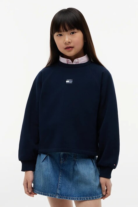 Tommy Hilfiger bluza dziecięca bawełniana granatowa KG0KG09446