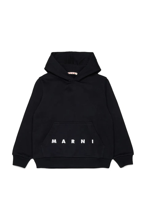 Marni bluza z kapturem dziecięca bawełniana czarna M01883
