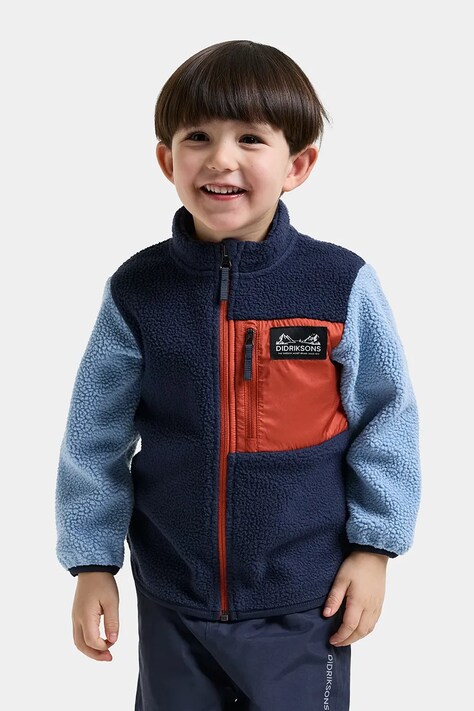Didriksons Bluza rozpinana dziecięca polarowa ANTEN KIDS FULLZIP 2 niebieska 506323