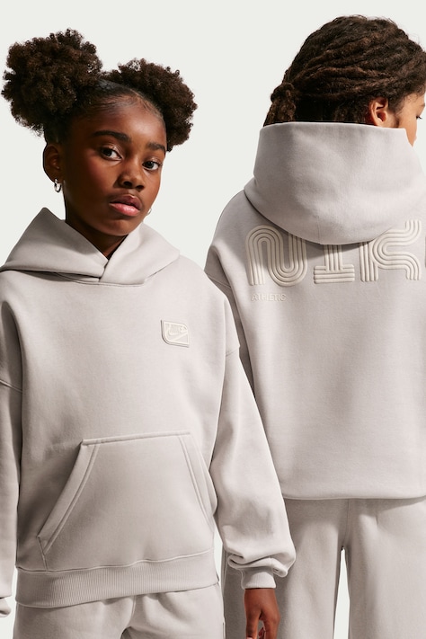Nike Bluza z kapturem dziecięca z bawełną Nike Sportswear Club szara IO1684
