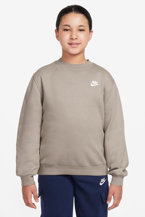 Nike Bluza dziecięca z bawełną Nike Sportswear Club Fleece beżowa FD3006
