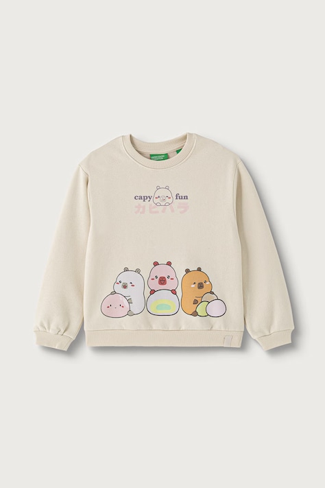 United Colors of Benetton Bluza dziecięca z bawełną beżowa 392VG10NR