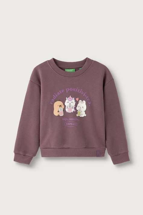 United Colors of Benetton Bluza dziecięca z bawełną fioletowa 392VG10NR
