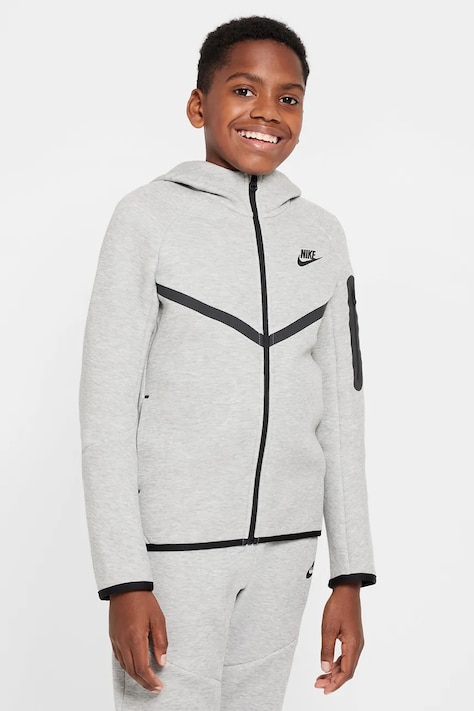 Nike Bluza rozpinana z kapturem dziecięca z bawełną Nike Sportswear Tech Fleece szara HV5867