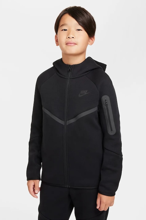 Nike Bluza rozpinana z kapturem dziecięca z bawełną Nike Sportswear Tech Fleece czarna HV5867