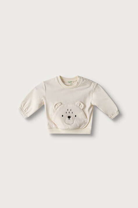 United Colors of Benetton Dukserica za bebe s pamukom bež 3YWVA107F