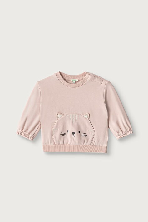 United Colors of Benetton Dukserica za bebe s pamukom roza 3YWVA107F