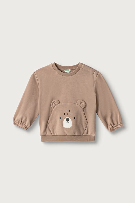 United Colors of Benetton Dukserica za bebe s pamukom smeđa 3YWVA107F