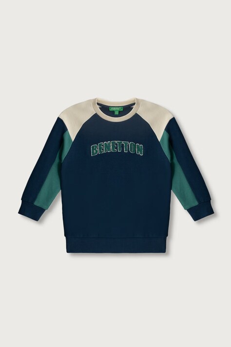 United Colors of Benetton Bluza dziecięca bawełniana granatowa 3J70G10NM