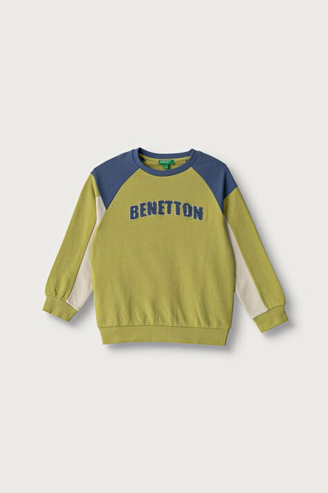 United Colors of Benetton Bluza dziecięca bawełniana zielona 3J70G10NM