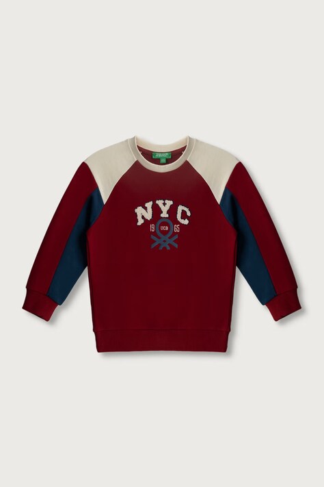 United Colors of Benetton Bluza dziecięca bawełniana bordowa 3J70G10NM