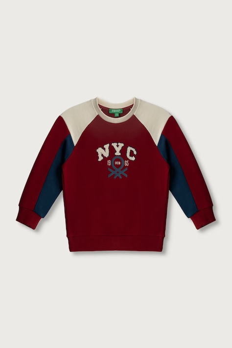 United Colors of Benetton Bluza dziecięca bawełniana bordowa 3J70G10NM