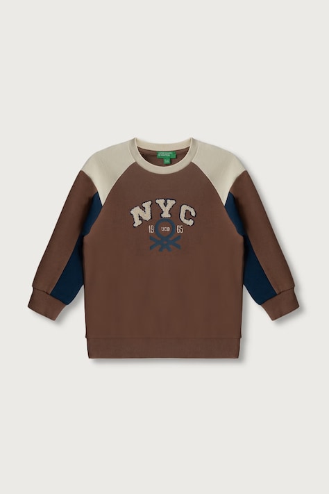 United Colors of Benetton Bluza dziecięca bawełniana brązowa 3J70G10NM