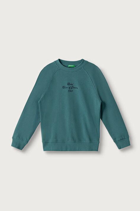 United Colors of Benetton Felpa per bambini in cotone turchese 3J68C10UC
