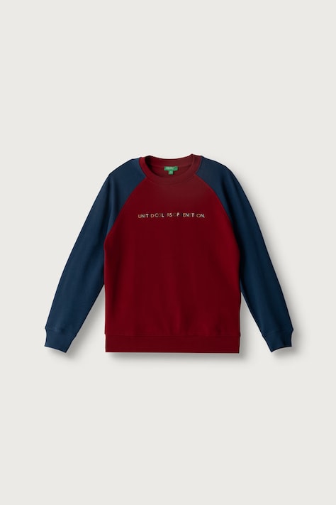 United Colors of Benetton Μπλούζα παιδική βαμβακερή μπορντό 3J68C10UC