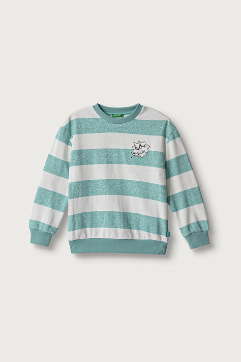 United Colors of Benetton Dukserica za djecu s pamukom tirkizna 331PC10SY