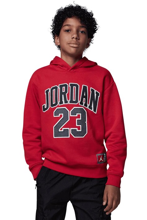 Jordan Bluza z kapturem dziecięca z bawełną czerwona 95C479