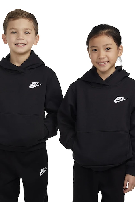Nike Felpa con cappuccio per bambini con cotone nera 86L088