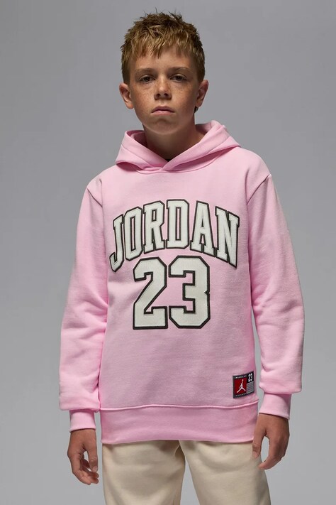 Jordan Bluza z kapturem dziecięca z bawełną różowa 45C479