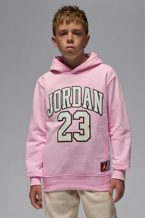 Jordan Bluza z kapturem dziecięca z bawełną różowa 45C479