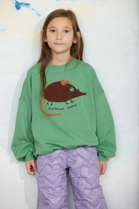 Mini Rodini Pulover otroški bombažen Elephant zelen 26720132